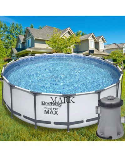 Каркасный семейный круглый бассейн с насосом-фильтром в комплекте BESTWAY 56260 9150л (LM)
