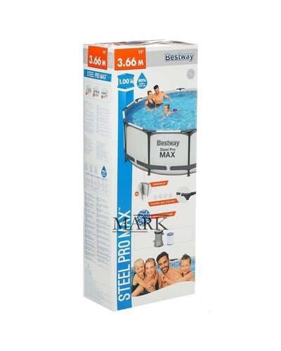 Каркасный семейный круглый бассейн с насосом-фильтром в комплекте BESTWAY 56260 9150л (LM)
