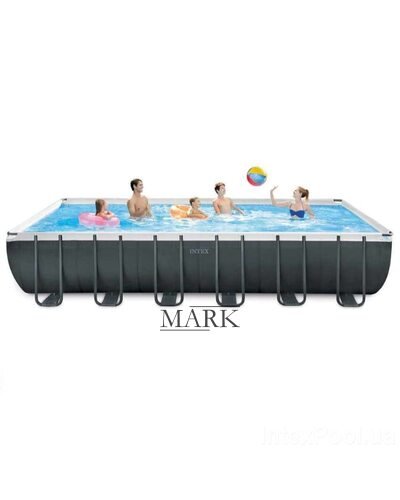 Каркасный прямоугольный бассейн с фильтром-насосом тентом и лестницей в комплекте INTEX 26364 31805л
