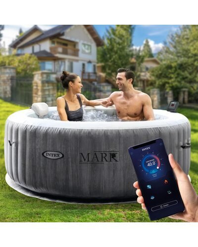 Надувной джакузи аэромассаж с картриджным фильтром и тентом СПА Intex 28442 1098 л