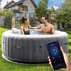 Надувний джакузі аеромасаж із картриджним фільтром і тентом СПА Intex 28440 795 л
