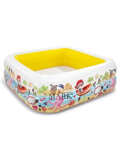 Детский надувной квадратный бассейн со съёмной крышей от 2-х лет Intex 57470 157х122см 282л Желтый (AT)