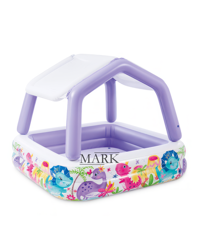 Детский надувной квадратный бассейн со съёмной крышей от 2-х лет Intex 57470 157х122см 282л Фиолетовый (AT)