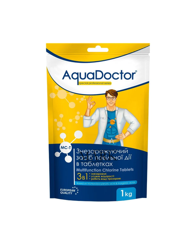 Химия для дезинфекции бассейна в таблетках 200 г 3в1 AquaDoctor MC-T 1 кг (AT)