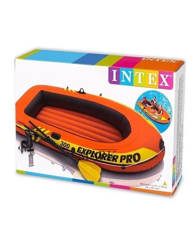 Полутораместная надувная лодка Intex Explorer Pro 300 Set 58358 Оранжевая (10-104-58358)