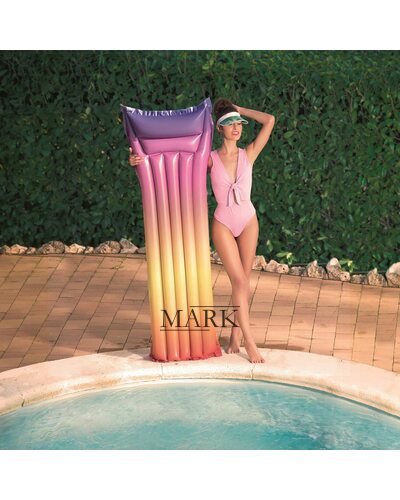 Пляжный Надувной Матрас  Bestway, BW, Радуга 44041 183-69см, ремкомплект, 2цвета, в коробке. (М+)