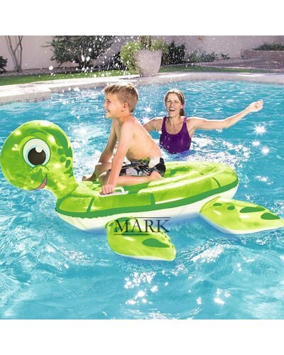 Матрас для купания | Детский надувной плотик Черепаха BW Bestway 41041 140-140см, с ручками, в коробке (М+)