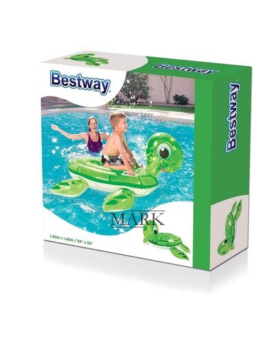 Матрас для купания | Детский надувной плотик Черепаха BW Bestway 41041 140-140см, с ручками, в коробке (М+)