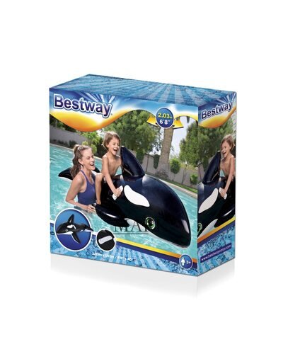 Матрас для купания | Детский надувной плотик Акула BW Bestway 41009 203-102см, с ручками, в коробке (М+)