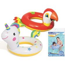 Дитяче Надувне Коло Bestway BW 36128 для плавання, Папуга, Єдиноріг, Кит, 84-76см (М +)