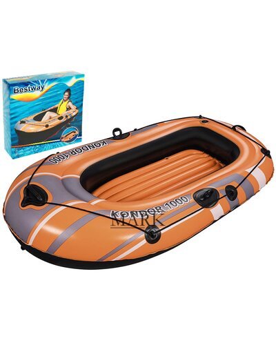 Одноместная надувная лодка Bestway 61099-2 NE, Kondor 1000 (Hydro Force), 145 х 84 см (весла, ручной насос). 2-х камерная (М+)
