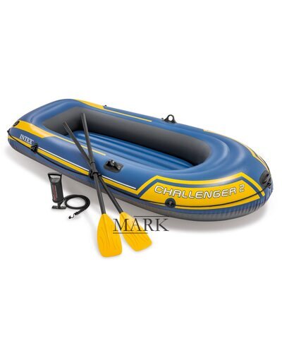 Двухместная Надувная лодка Intex Challenger 2 Set 68367 комплект, весла, насос (М+)