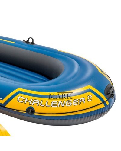 Двухместная Надувная лодка Intex Challenger 2 Set 68367 комплект, весла, насос (М+)