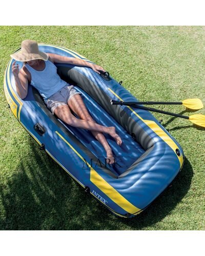 Двухместная Надувная лодка Intex Challenger 2 Set 68367 комплект, весла, насос (М+)