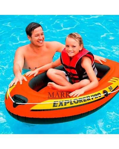 Одноместная надувная лодка Intex 58354, Explorer PRO 50, 137 х 85 см. 3-х камерная (М+)