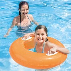 Надувний круг з ручками Intex 76 см (Intex 59258) помаранчевий