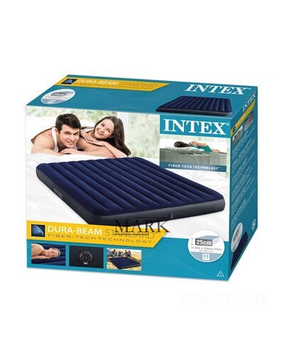 Надувной матрас Intex 64755 двуспальный 183 x 203 x 25 см, Синий (IGR24)