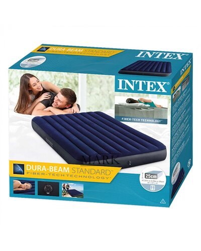 Надувной матрас Intex 64759 двуспальный 152х203х25 см, Синий