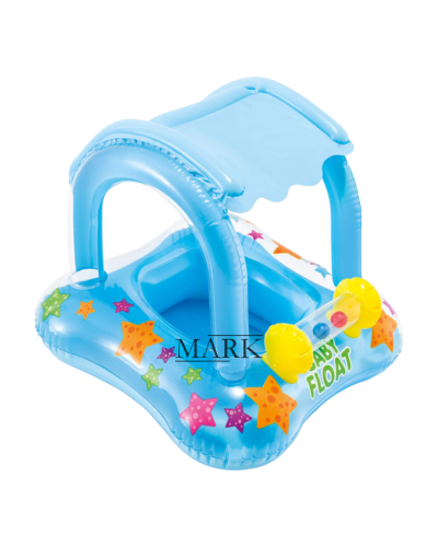 Детский надувной плот Intex 56581 Baby Float с навесом, синий