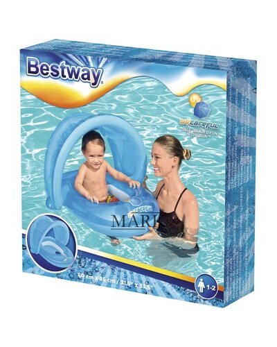 Детский надувной круг-плотик 1-2 год BestWay 34091 Голубой (I24)