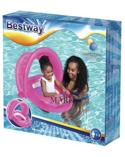 Детский надувной круг-плотик 1-2 год BestWay 34091 Розовый (I24)