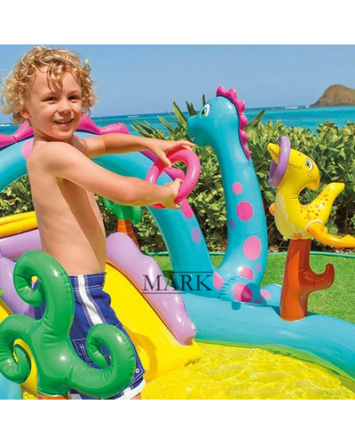 Детский надувной бассейн-игровой центр 333х229х112см Intex 57135 "Планета динозавров" 280л