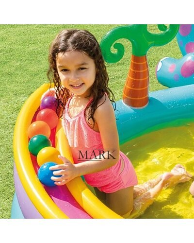 Детский надувной бассейн-игровой центр 333х229х112см Intex 57135 "Планета динозавров" 280л