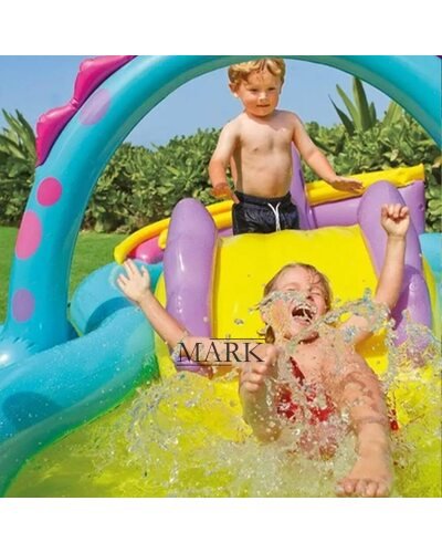 Детский надувной бассейн-игровой центр 333х229х112см Intex 57135 "Планета динозавров" 280л
