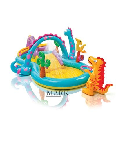 Детский надувной бассейн-игровой центр 333х229х112см Intex 57135 "Планета динозавров" 280л