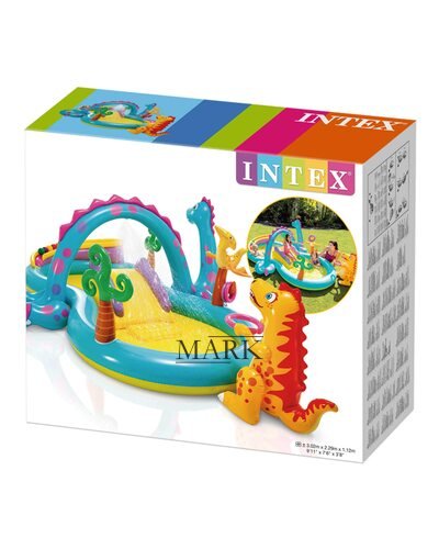 Детский надувной бассейн-игровой центр 333х229х112см Intex 57135 "Планета динозавров" 280л