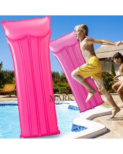 Надувной пляжный нейлоновый матрас с подголовником для плавания 59717 Малиновый