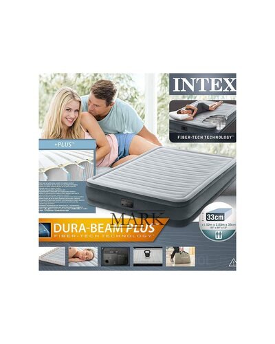 Надувная кровать-матрас Intex Comfort-Plush Mid Rise Queen 67770 L, встроеный электро насос