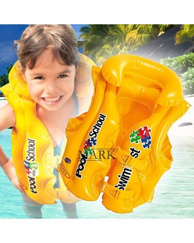 Надувной детский жилет Intex 58660 Pool School, 50 х 47 см, Желтый